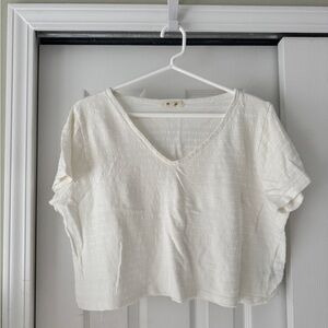 Madewell White V-Neck Women's Top